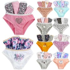 5 Pairs Girls Briefs Knickers Infants Kids 100% Cotton Pants Underwear Age 2-13