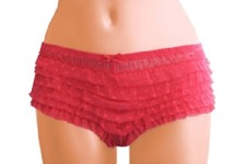 Ladies Pink Red White Sexy Frilly French Ruffle Knickers Valentines Day Lingerie