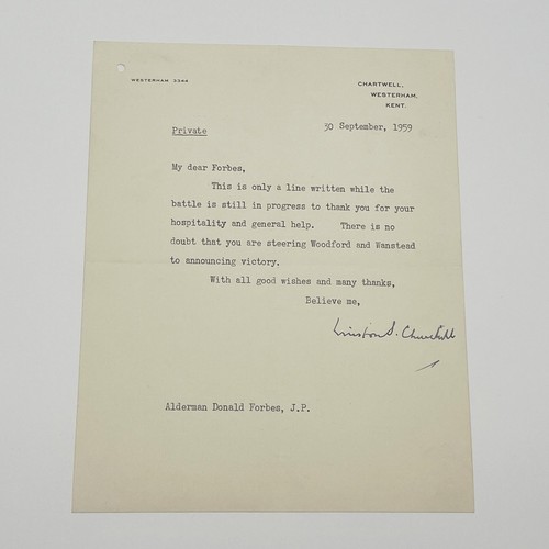 Winston churchill typed letter - winston,
