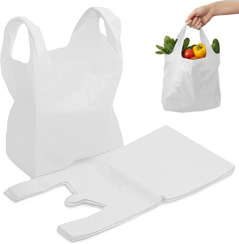 Large vest carrier bags - large, heavy