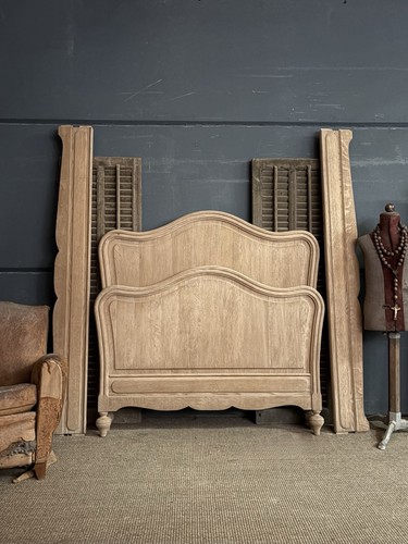 Vintage french bed oak - bed,