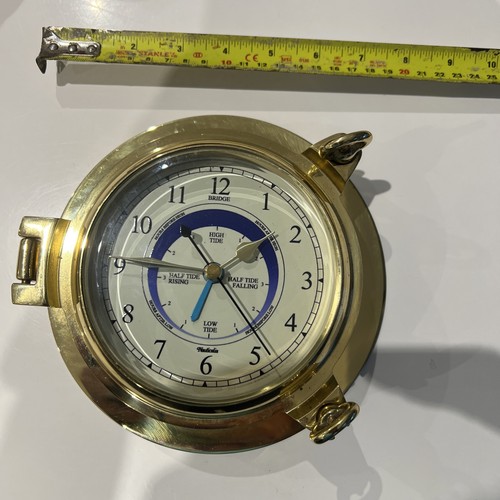 Ships time brass clock with - ships,