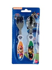 PAW Patrol Kids Cutlery Set Chase Skye 2 Pcs Fork Spoon RRP £7.99 Toddler Baby
