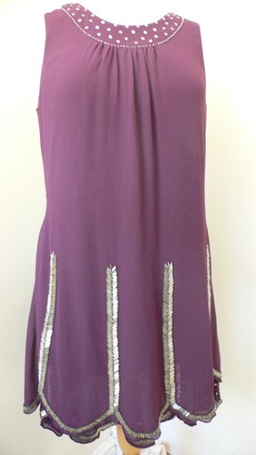 Purple bead sequin - sequin, dress