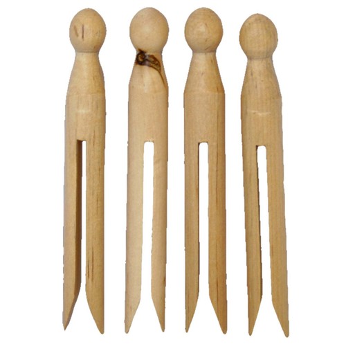 Wooden dolly pegs pack - wooden,