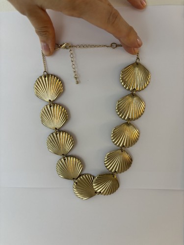 Gold row seashell necklaces - seashell,