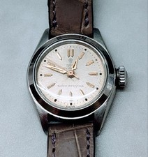 Tudor Oyster Vintage Watch Gold Dial Beige Gray Strap Extra Green Band Used