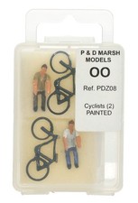 PDZ08 P&D Marsh OO Gauge Cyclists x2 Painted (Pre-Owned)