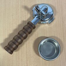 Faema E61 Double Portafilter Wooden Handle + Filter Basket - Made in Italy