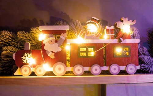 Wooden christmas train led - christmas,