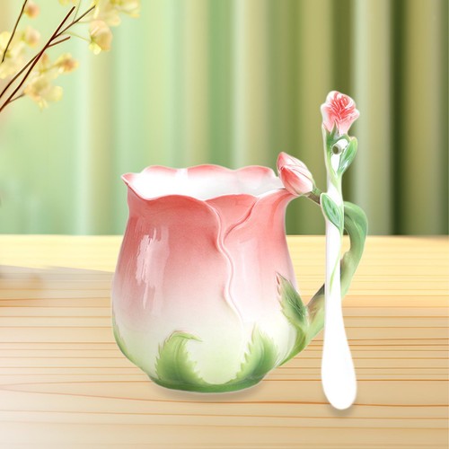 Rose ceramic coffee mug - ceramic,