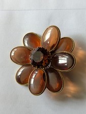 Pale Brown Flower Brooch