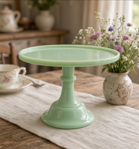 Jadeite cake stand mosser - stand, 10"