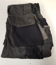SNICKERS WORK TROUSERS GREY/BLACK 146 WAIST 31" LEG 35"