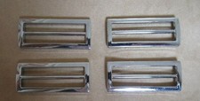 6 x Large Bar Slides / Buckles - Metallic, Silvertone, Chrome Look 7cm x 3cm