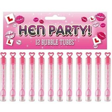 12 Pink Heart Bubble Tubes Hen