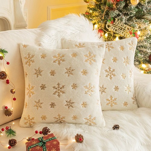 Plush snowflake pillowcase - snowflake,