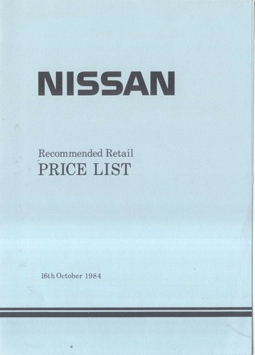 Nissan price list 1984 oct - 1984,