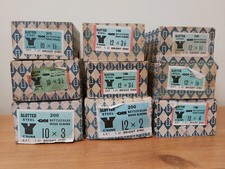 Vintage Genuine Nettlefolds Countersunk Slotted Steel Wood Screws, various sizes