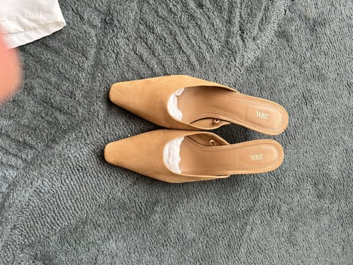 Zara tan goatskin mules - zara, size
