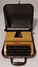 Lilliput Yellow Typewriter with Case | Vintage Portable Typewriter 