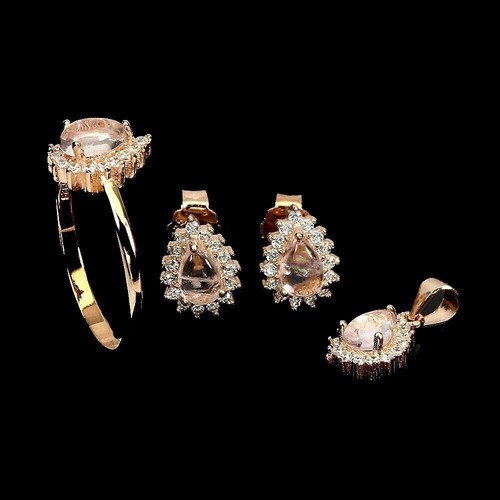 Silver morganite earring - morganite,