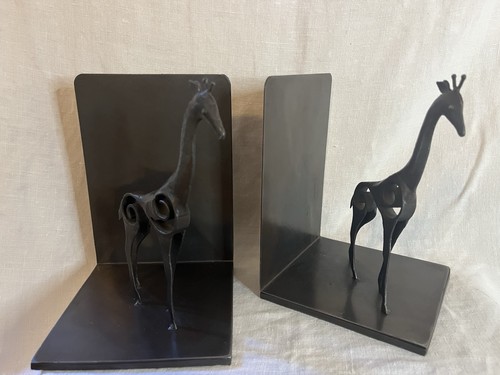 Unique giraffe metal bookends - giraffe,