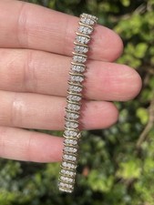 9ct Gold Diamond 2.64ct Vintage Exceptional Heavy Bracelet 12.5 Grams