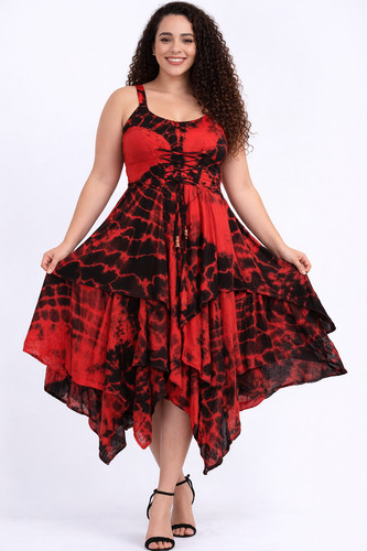 Tie dye dress maxi soft - tie,