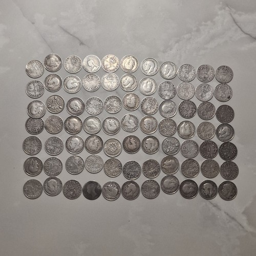 Silver threepence coins - x,