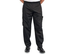 Black Baggy Cargo Chef Pants