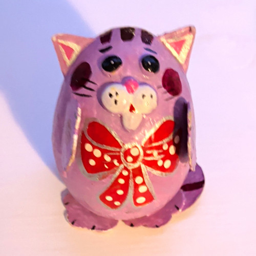 Hand painted wooden - hand-painted, cat
