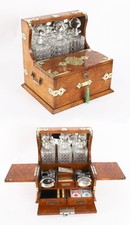 Antique 3 Decanter Golden Oak