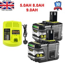 For Ryobi One+ Plus 18V 8Ah 9AH Battery P108 RB18l13 RB18l50 RB18L40/Charger/LED
