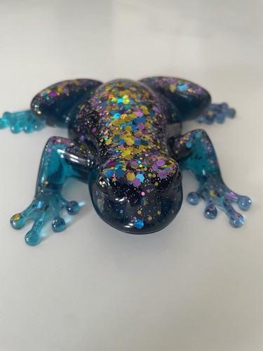 Blue multicoloured glitter - multicoloured,