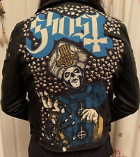 Ghost  Real Leather Studded Biker Jacket UK6,8,10,12,14 Choose Size For Tour