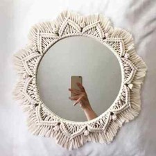 Boho Macrame Round Mirror 40cm