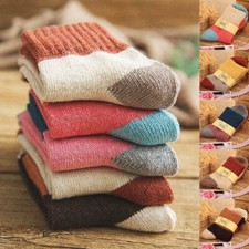 5 Pairs Womens Thick Socks Wool Thermal Warm Knitting Nordic Ladies Socks Winter