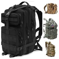 Solid Tactical Backpack 30L Military Molle Rucksack Waterproof Mens Bag Hiking