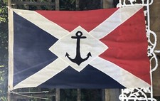 Vintage French Yacht Club Flag Sailing Burgee Panel Sewn 155 x92cm 5’x3’ Superb