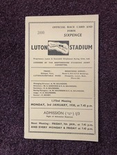 Greyhound racing race card /