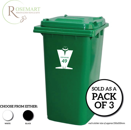 Wheelie bin decal sticker ska - bin,