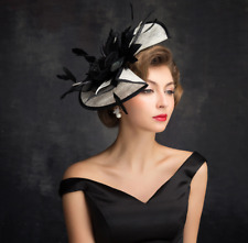 Alice Headband Hat Fascinator Race Royal Ascot Hair Band Sinamay Flower Feather