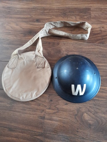Ww2 air raid warden tin - warden, helmet