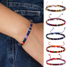 Women Men Colorful Bohemian Cotton Linen Bracelet Chain Woven Bracelet Charms