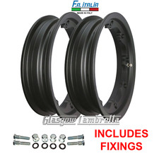 Lambretta SX / GP 125 150 200 2 x TUBELESS WHEEL RIMS in MATT BLACK FA Italia