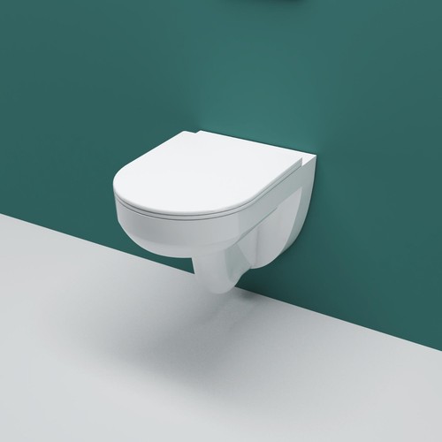 Aica round rimless wall hung - round,