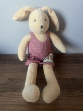 MOULIN ROTY LA GRANDE FAMILLE BUNNY RABBIT SYLVAIN STRIPE DUNGAREES 12’’