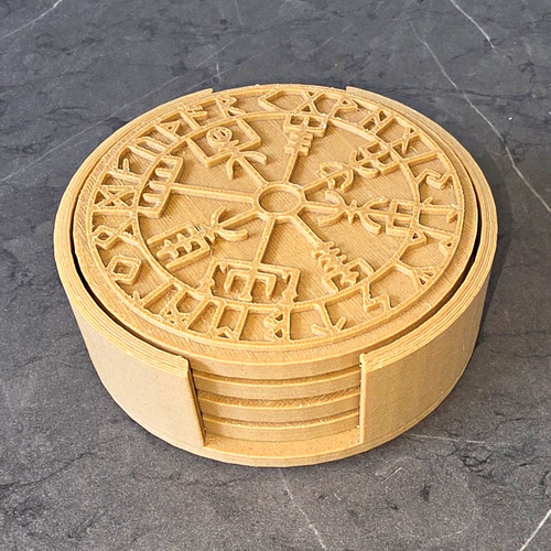 Vegvisir viking wooden round - wooden,