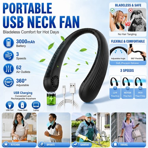 Neck fan rechargeable 3000mah - fan,